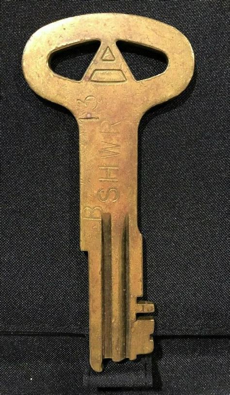 Vintage Folger Adam Co Brass Jail Prison Key 1990008062