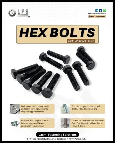 Mild Steel Hex Bolt, Thread Diameter: M8 (8 mm) at ₹ 100/kg in Dera ...