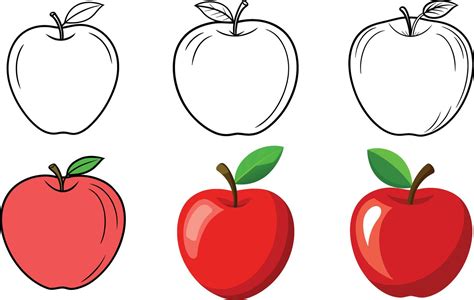 beautiful apple drawing   styles  simple  art