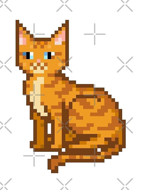 Orange Tabby Pixel Cat By 3eyed Redbubble