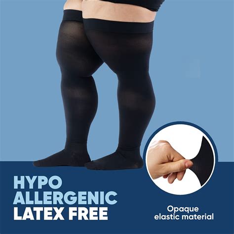 4xl Extra Wide Mens Compression Thigh High 20 30 Mmhg Flight Black