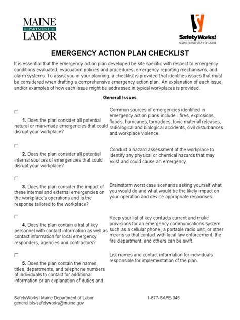 Emergency Action Plan Checklist | PDF | Emergency | Emergency Evacuation