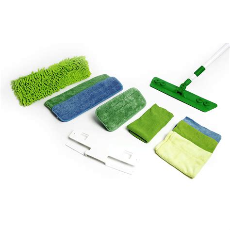 Quick Clean N Green Microfiber Mop And Cloth Deluxe Set Twin Towers