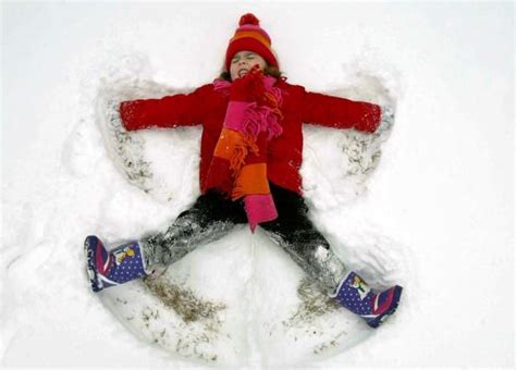 Pictures of Kids Making Snow Angels During Winter Storm | Snow angels ...