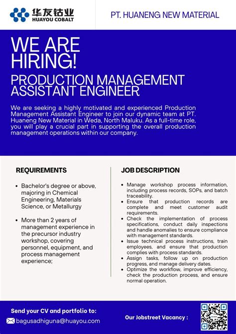 hiring join  pt huaneng  material
