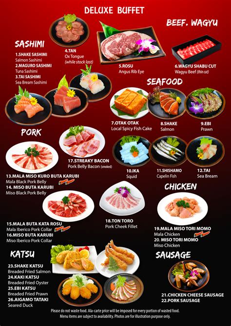 Buffet | Price | Menu - Tenkaichi Japanese BBQ Restaurant