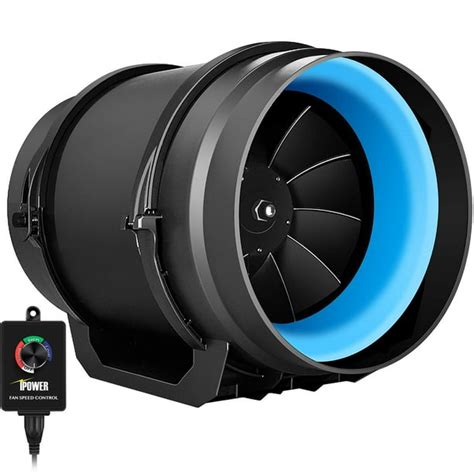 iPower GLFANXINLINEEXPC8 8 Inch 550 CFM Inline Duct Fan with Variable Speed Controller ...