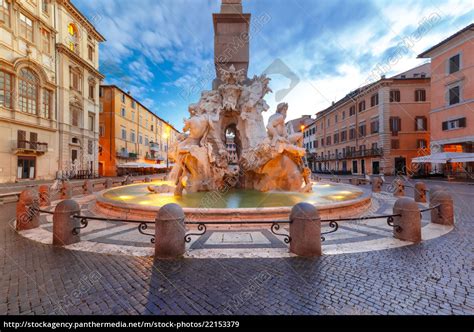 Piazza Navona Square at night Rome Italy. - Stock Photo - #22153379 ...