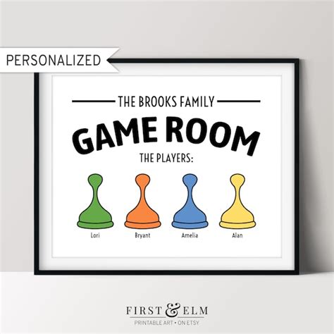 Personalized Family Game Room Sign Board Game Geek Gift - Etsy