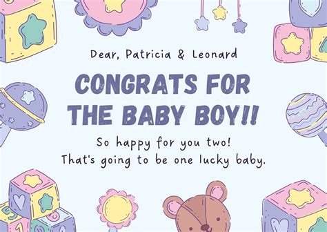 born baby congratulations card template    born