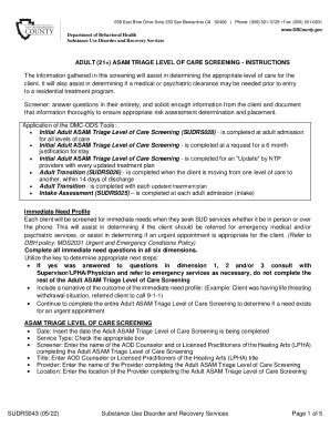 Fillable Online Sbcounty Gov Uploads Dbhadult Asam Level Of