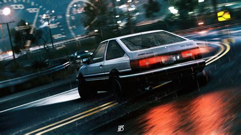 Download Jdm Cars Drifting In Night City Wallpaper | Wallpapers.com