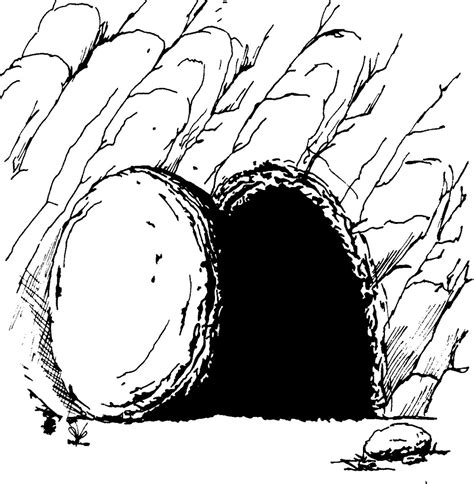 Empty Tomb Clip Art Drawing Black And White - ClipArt Best