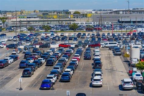 Los Angeles, California - April 9, 2024: Car Rental Parking Lots Packed ...