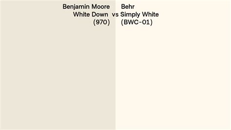 Benjamin Moore White Down Vs Behr Simply White Bwc Side By