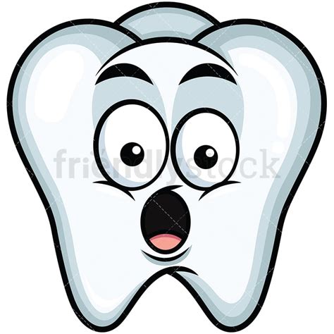 Chewing Tooth Emoji Cartoon Vector Clipart Friendlystock