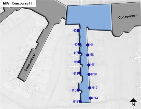 Miami Airport MIA Concourse H Map