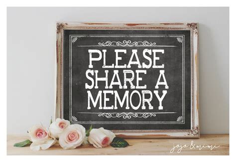 Instant Please Share A Memory Printable Sign Memory Etsy