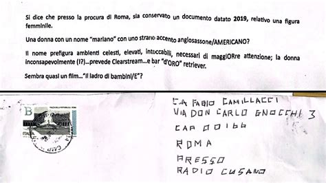 Caso Emanuela Orlandi Il Testo Integrale Della Lettera Anonima