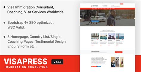 Visapress An Immigration And Visa Consulting Website Template Bootstrap