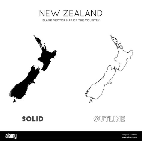 New Zealand Map Blank Vector Map Of The Country Borders Of New