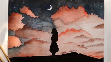 Girl Silhouette Painting Watercolor Youtube