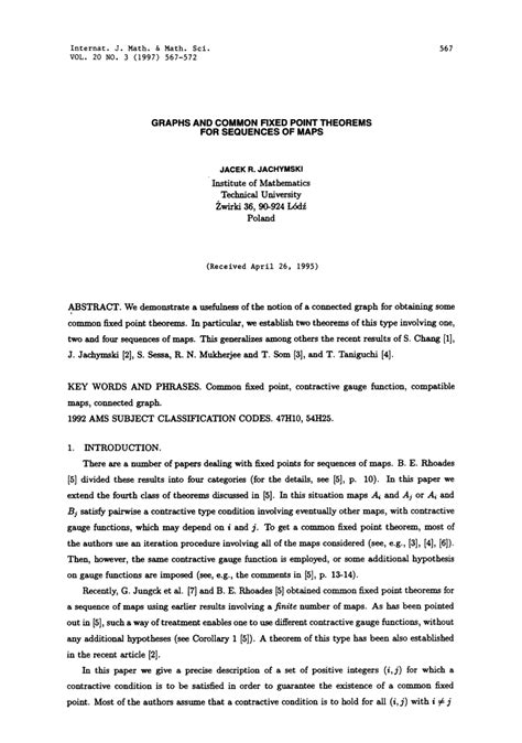 PDF Graphs And Common Fixed Point Theorems For Sequences Of Maps