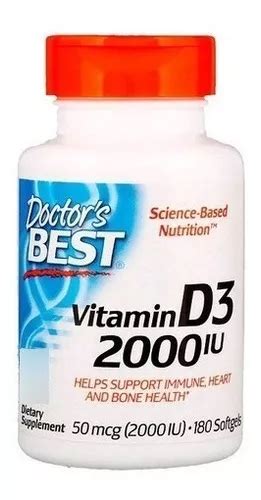 Vitamina D3 2000 UI 180 cápsulas blandas Doctor Best Imported EE UU