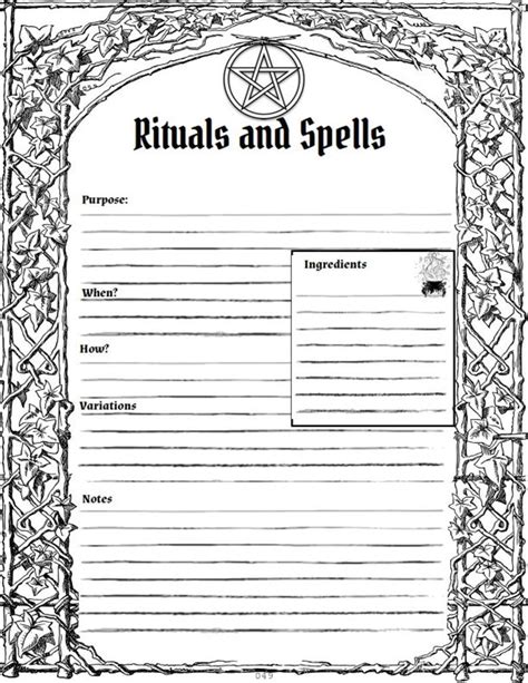 Book Of Shadows Printables Printable Templates Free