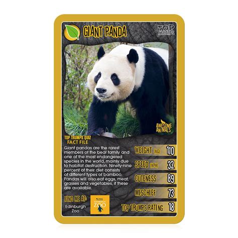 Awesome Animals Top Trumps Card Game