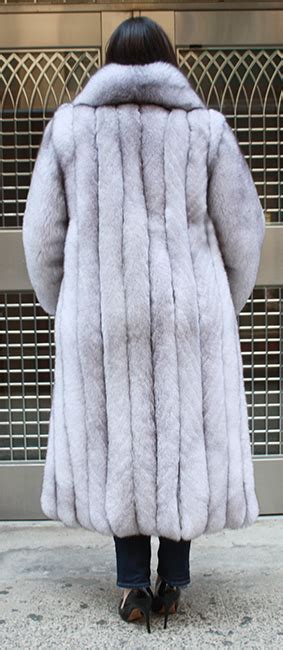 Magnificent Full Length Plus Size Blue Fox Fur Coat 67580 Marc