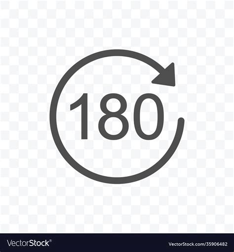 180 degrees rotation icon isolated on transparent Vector Image