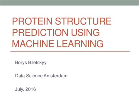 Protein structure prediction