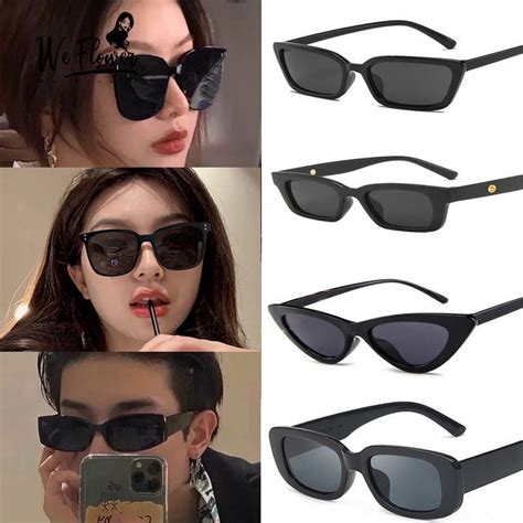 Unisex Anti Uv Fashion Black Square Sunglasses Chic Cat Eye Frame