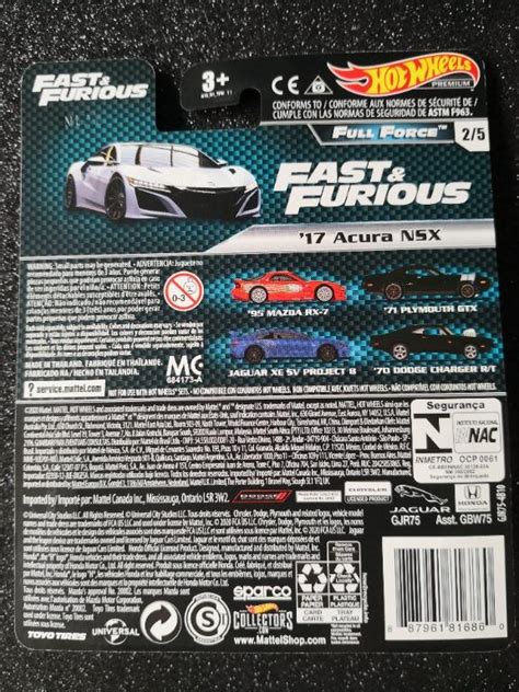 Hot Wheels Acura Honda Nsx Fast Furious Full Force Car Culture