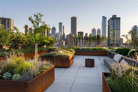 Lush Rooftop Garden Overflowing With Plants Stock Photo Image Of