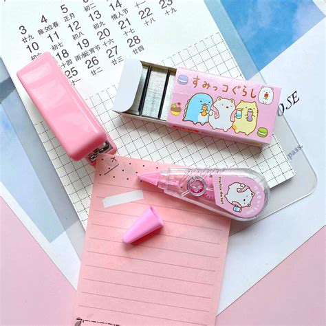 Kit Grampeador E Fita Corretiva Sumikko Gurashi Kawaii Loja Elepapier