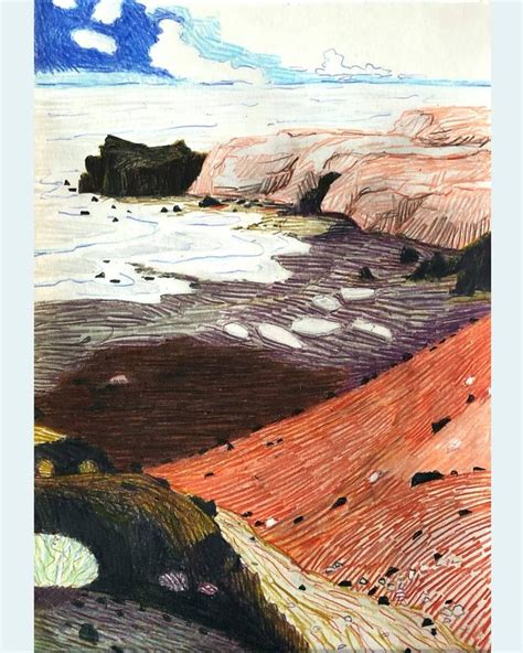 Per Adolfsen On Instagram Lava Stone Beach Drawing Colorpencil