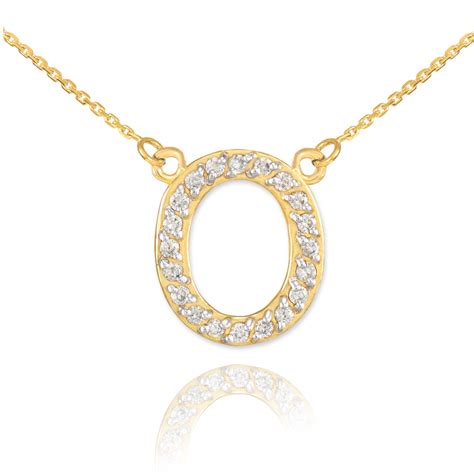 Diamond Letter O Pendant Necklace In 9ct Gold Gold Boutique