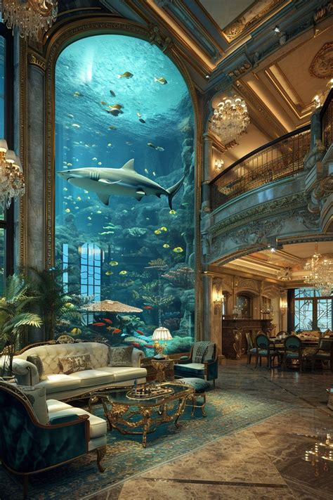 luxurious home interiors   amazing aquarium