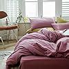 Amazon AMWAN Solid Purple Duvet Cover Queen Pale Mauve Solid Color