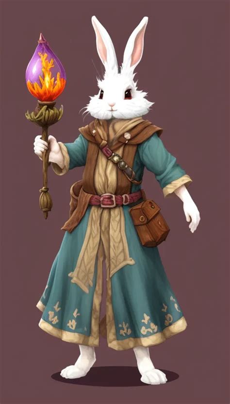 Fantasy Rabbit Folk Sorcerer Nothing AI Photo Generator Starryai