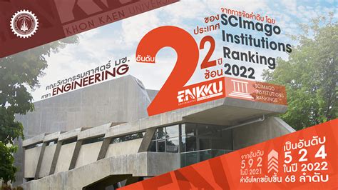 Faculty Of Engineering Kku Ranked The Nd Of Thailand For The Second