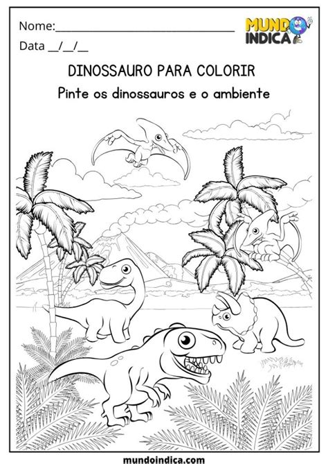 Dinossauro Para Colorir Educação Infantil - 27 Atividades de Dinossauro para Colorir para Educação Infantil