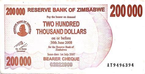 Billete 200000 Dollars Zimbabue Foronum