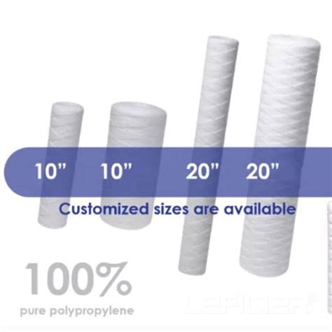 40 Inch PP Yarn String Wound Water Filter Cartridges For Pre Filtration