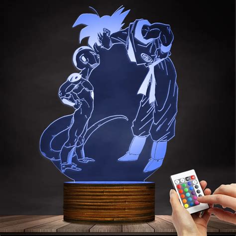 1Piece 3D Dragon Ball Super Saiyan Goku Freeza LED Night Light Desk