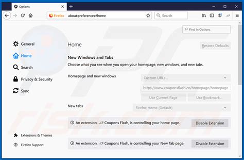 Coupons Flash Browser Hijacker Simple Removal Instructions Search