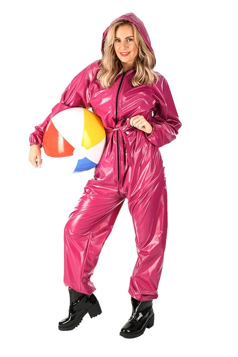 Pvc Overall Mit Kapuze Overalls Catsuits Pvc Damenbekleidung