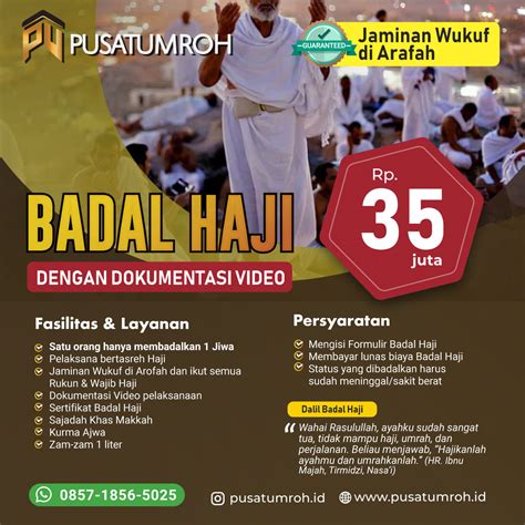 Badal Haji Tahun Pelaksana Berizin Jaminan Wukuf Di Arafah